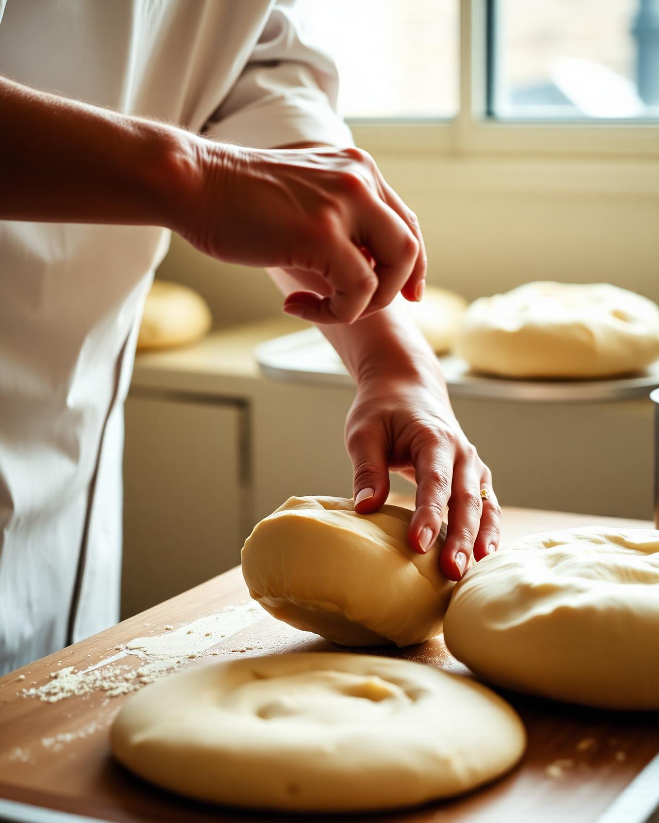 Baker shaping dough